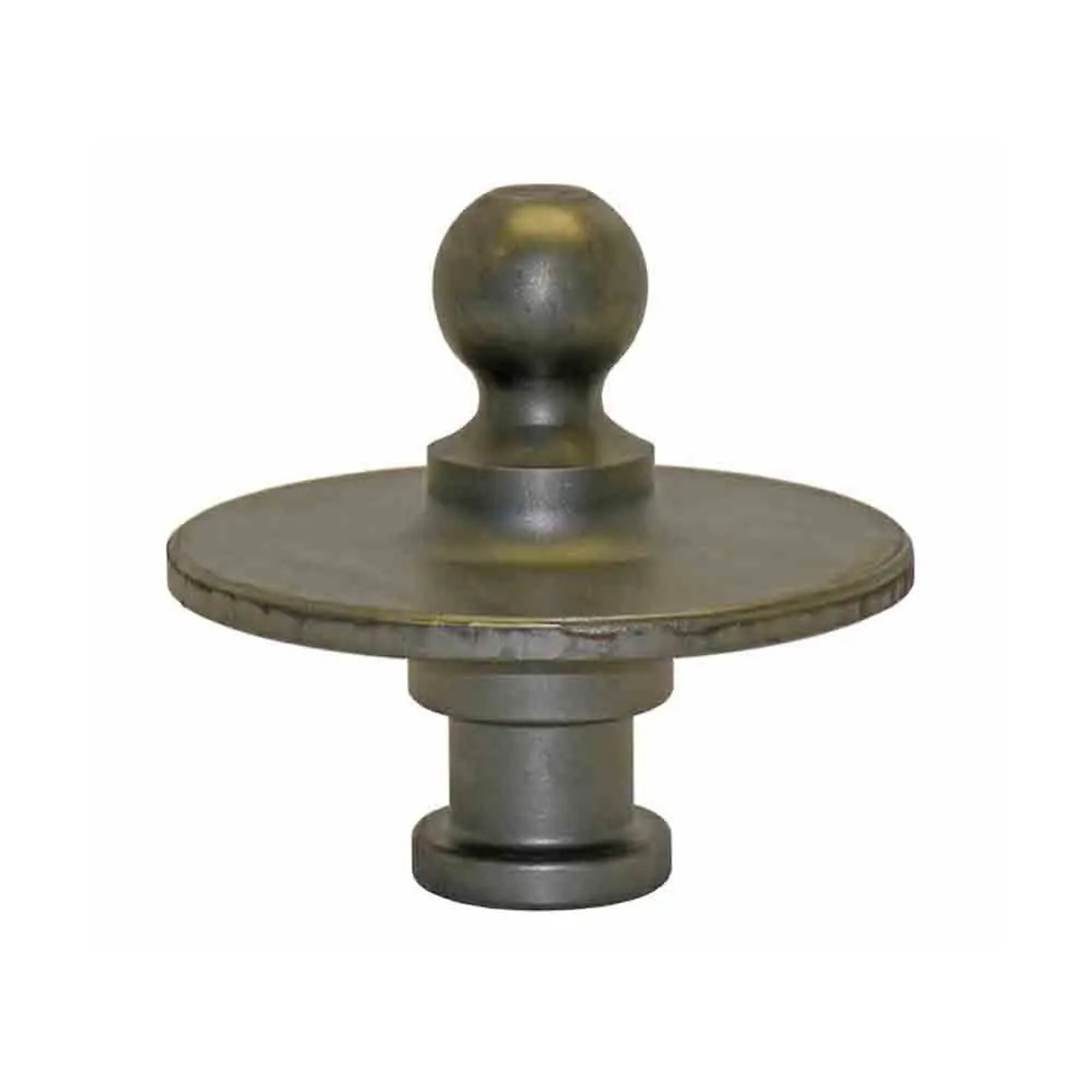Wallace Forge, 2-5/16 Inch Goosenck to Kingpin Adapter, 2-5/16 Inch Gooseneck Ball on one side and a standard 2" Kingpin (for Fifth Wheel Hitch) on the other side, 8 Inch Plate, 30K Capacity, Model# 2085295